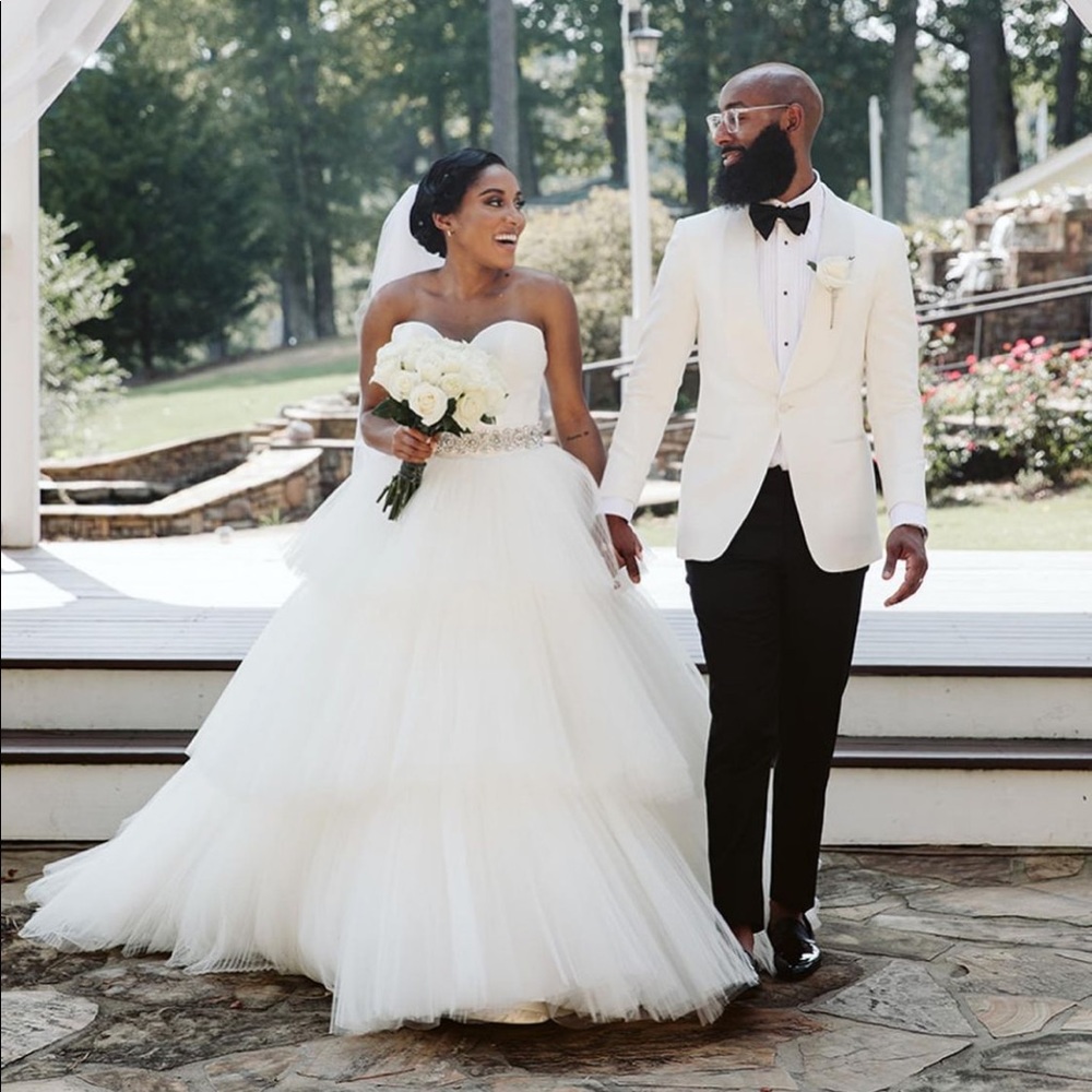 Wedding gown over skirt